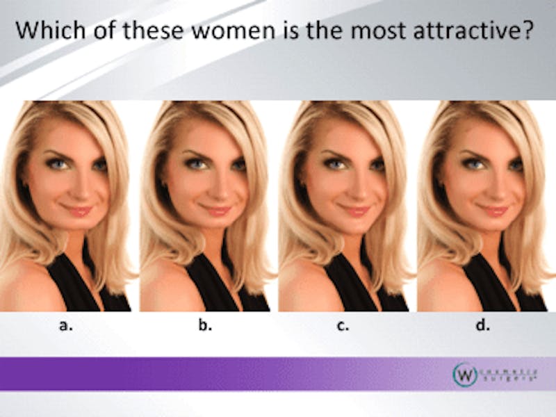 Photos of a woman with various face shapes