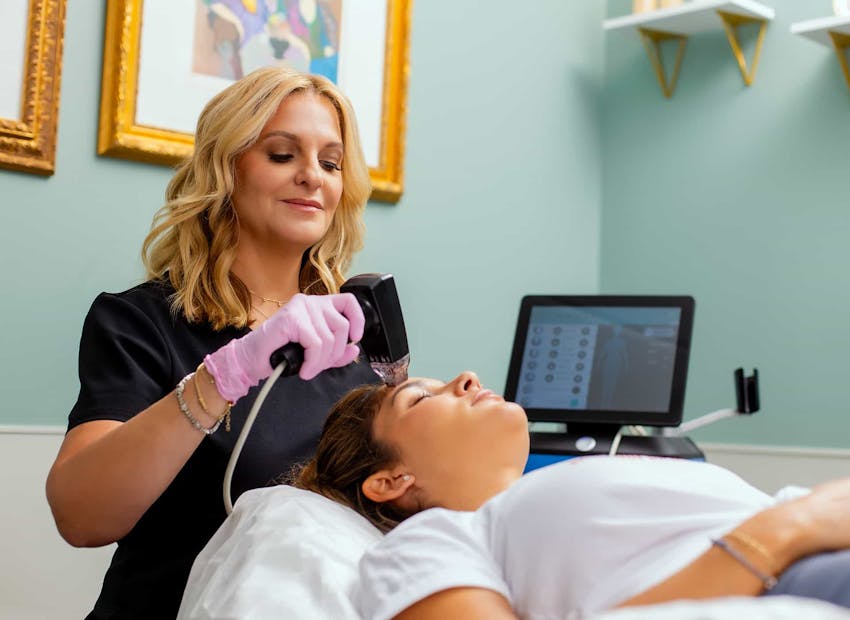 nurse and patient during treatment