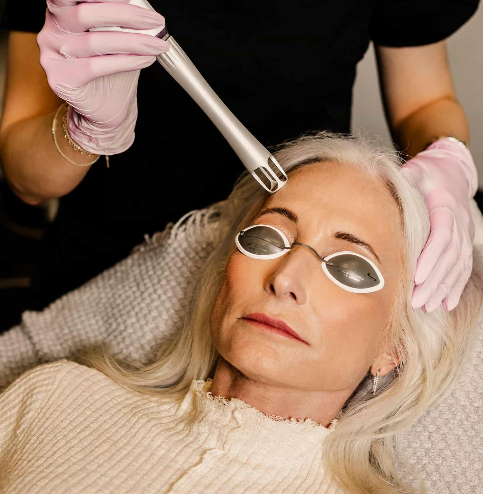 Woman during treatment