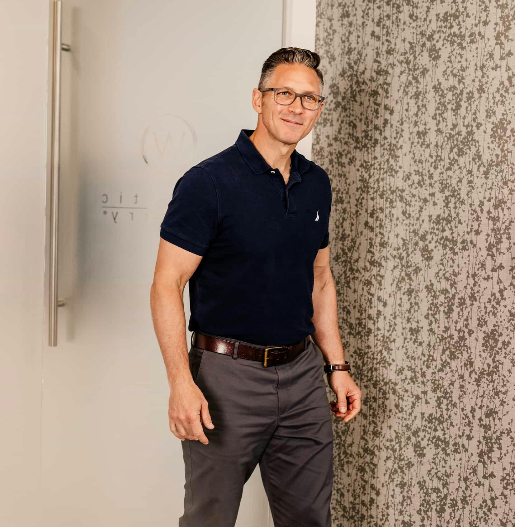 Man walking and smiling