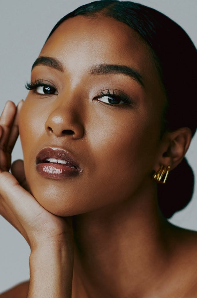 beautiful dark skinned woman