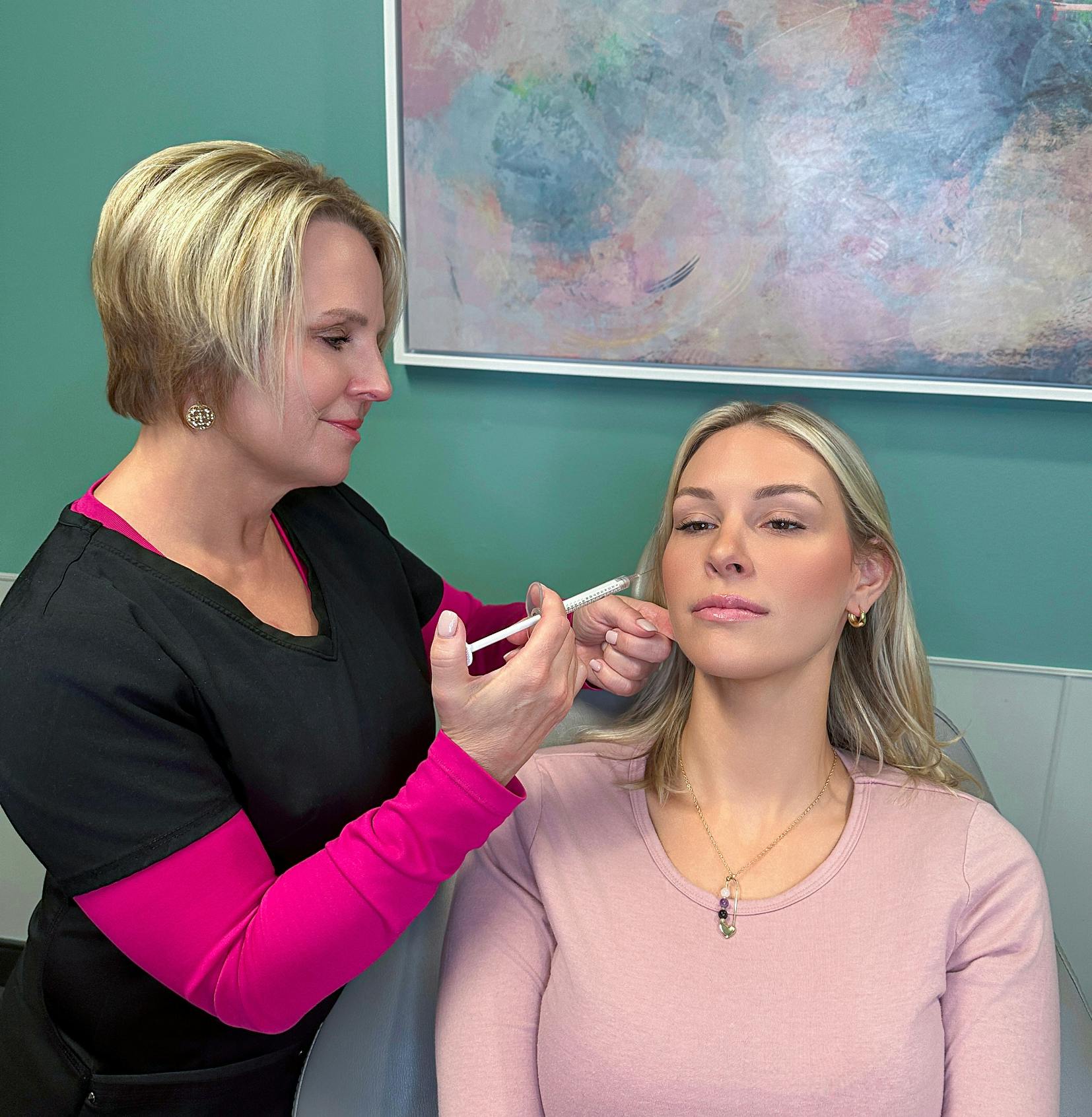 Radiesse application on patient