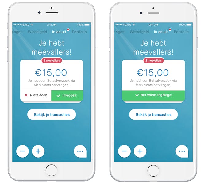 Je meevallers beleggen in de Peaks app