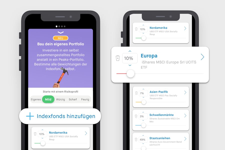 eigenes Portfolio in der Peaks-App erstellen