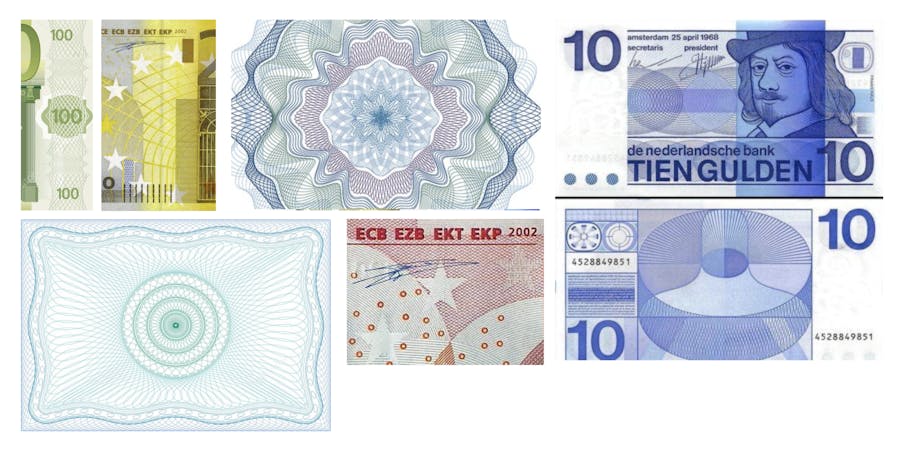 Inspiration von Mustern auf Banknoten