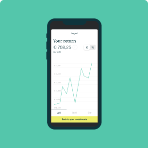 Phone showing investment return