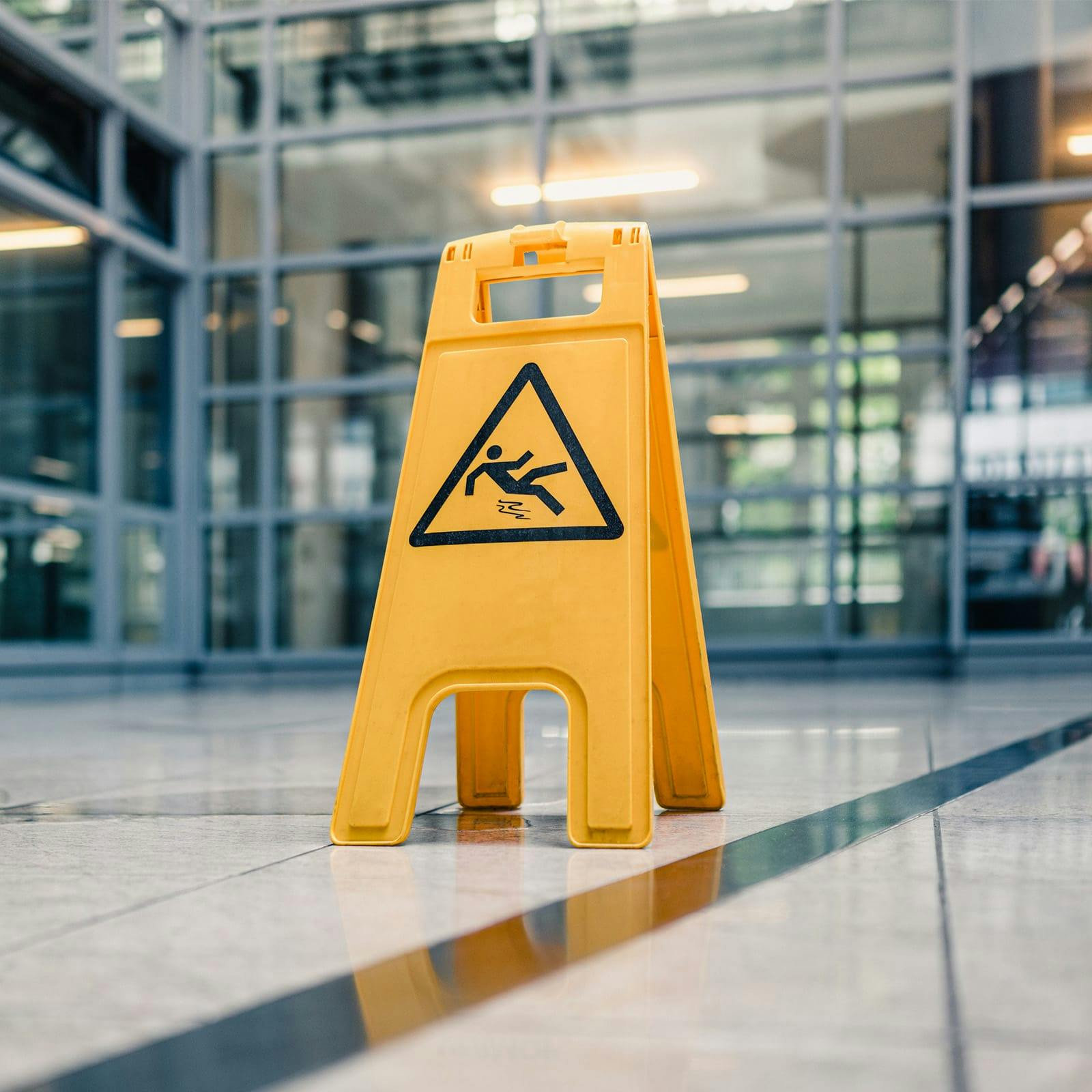 a wet floor sign