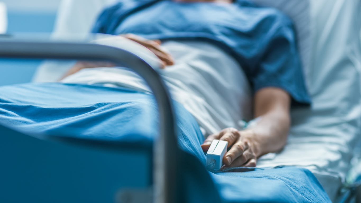 A person in hospital bed
