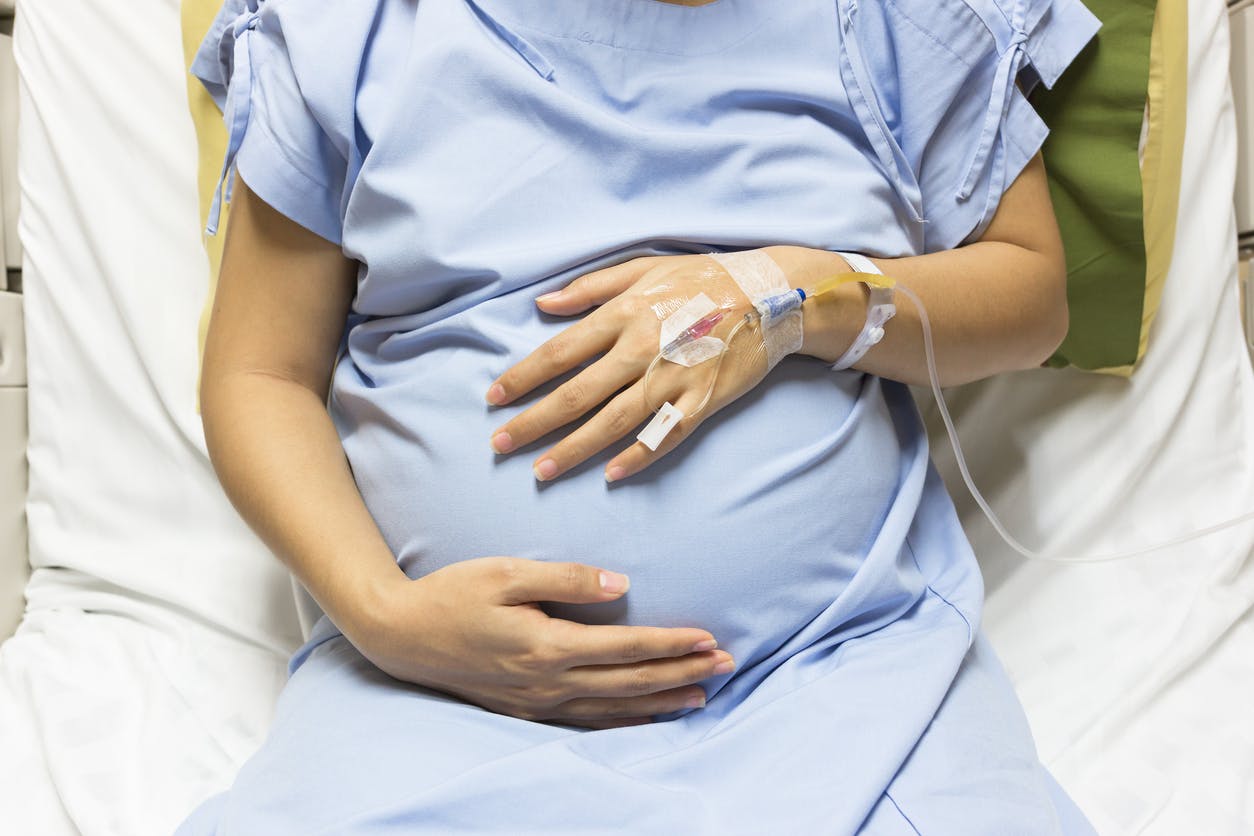 A pregnant woman in hospital