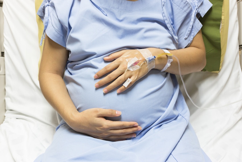 A pregnant woman in hospital