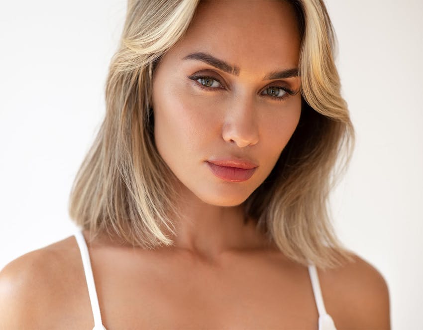 Woman looking into camera