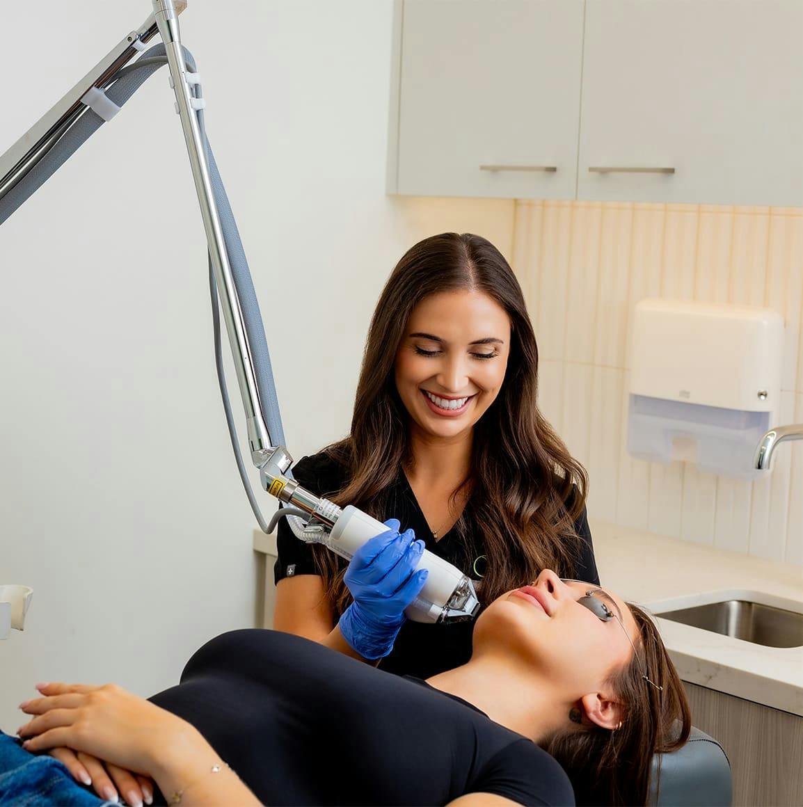 Nurse and patient during treatment