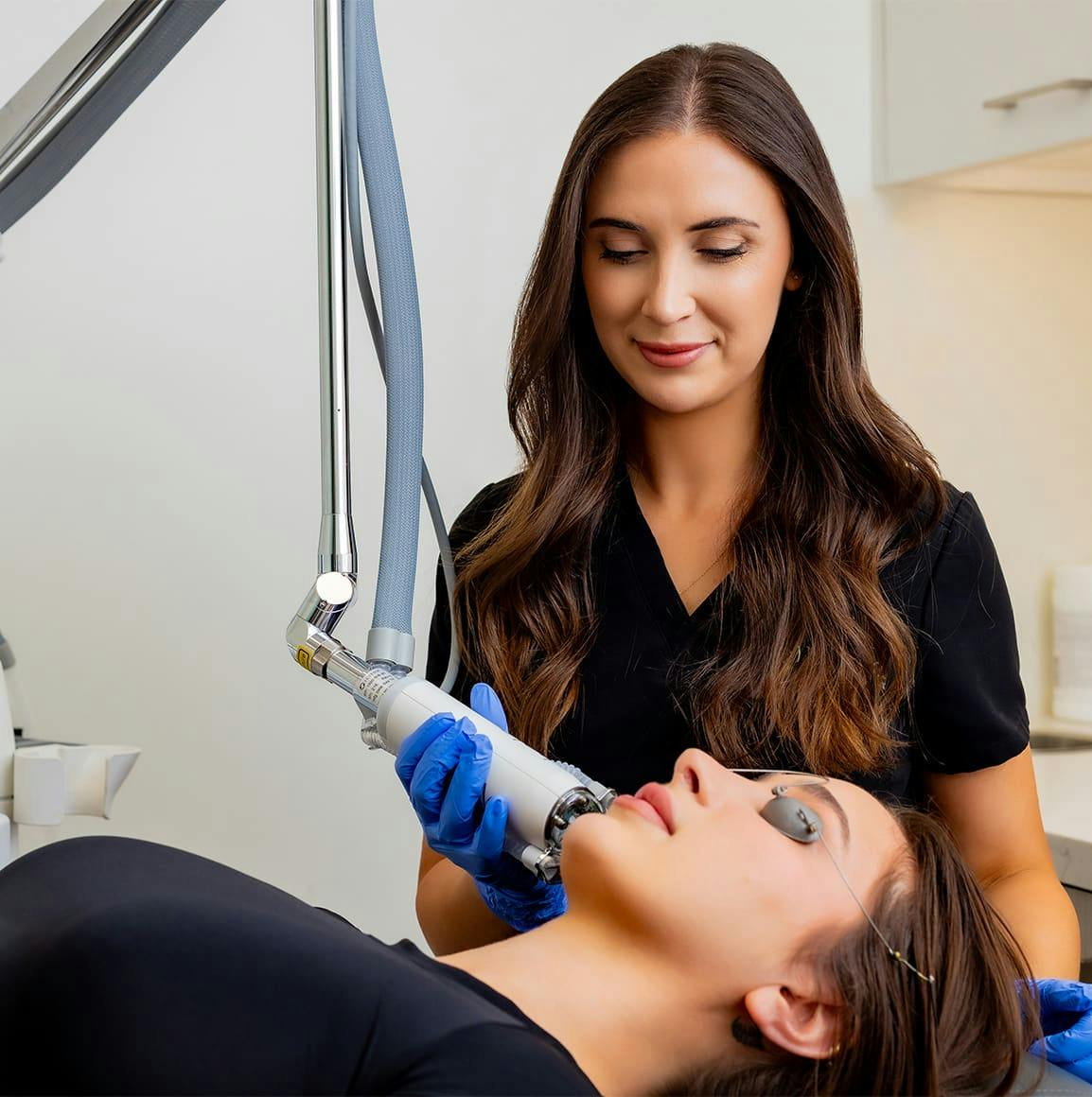 Doctor and patient during treatment