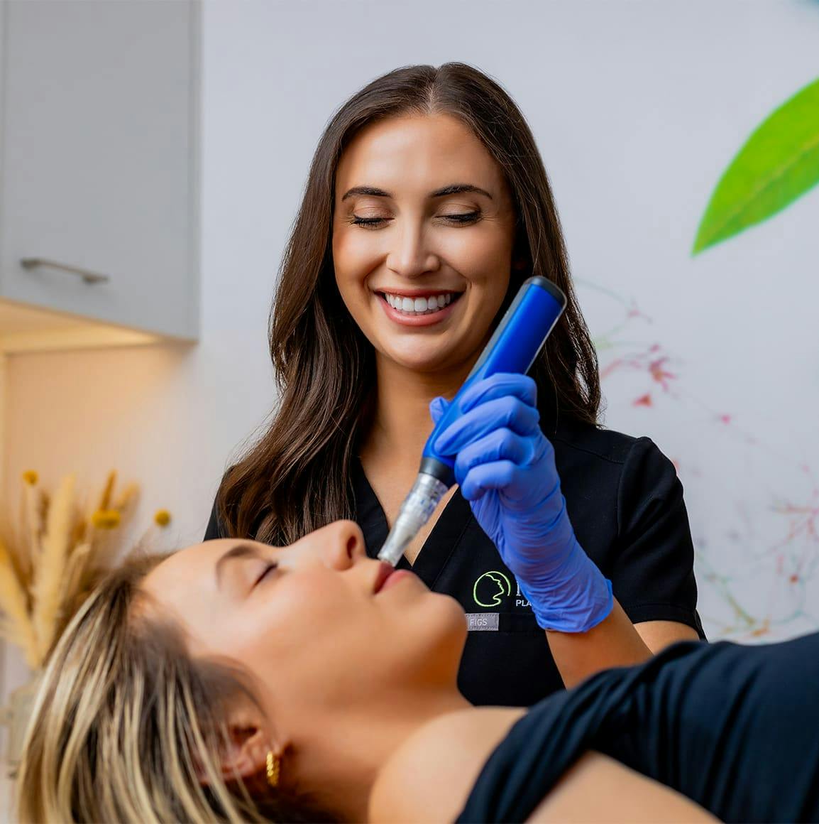 Nurse and patient during treatment