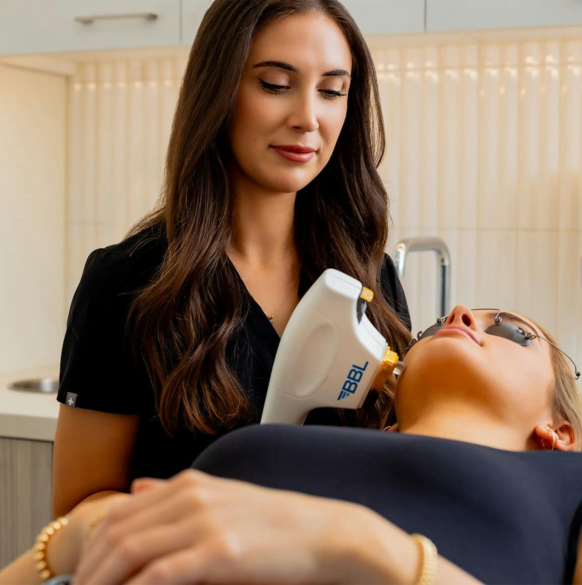 Nurse and patient during treatment