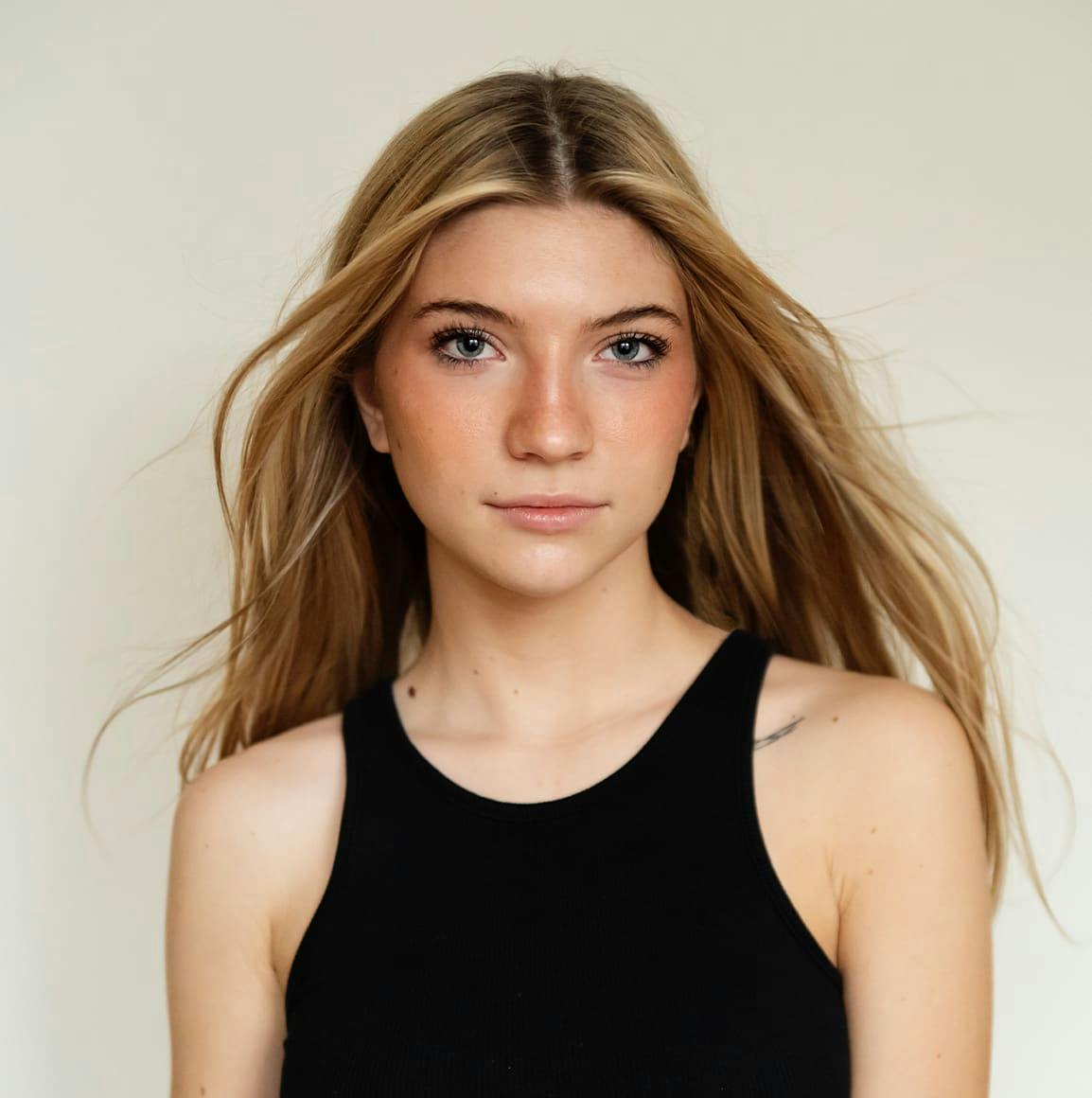 Woman looking into camera