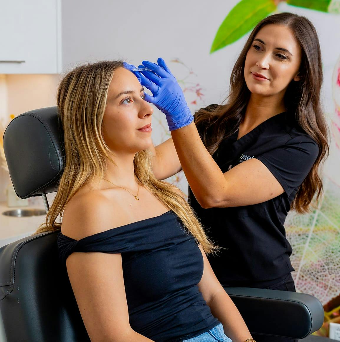 woman getting an injectable treatment