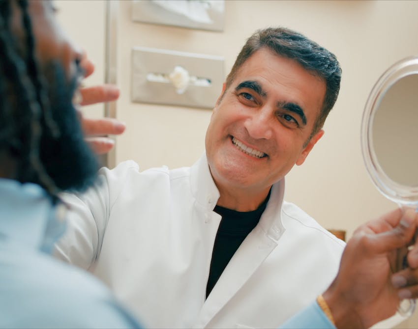 male patient at a dentist appointment