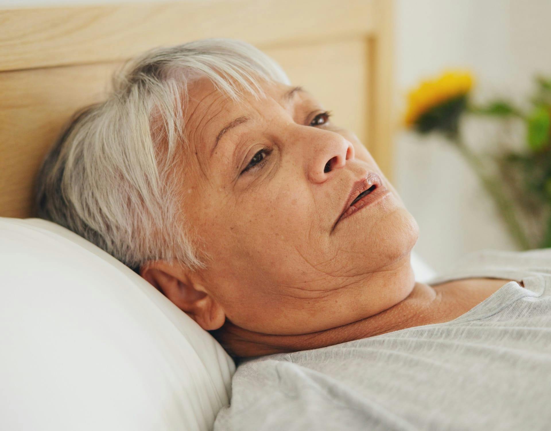 Woman laying down traumatized