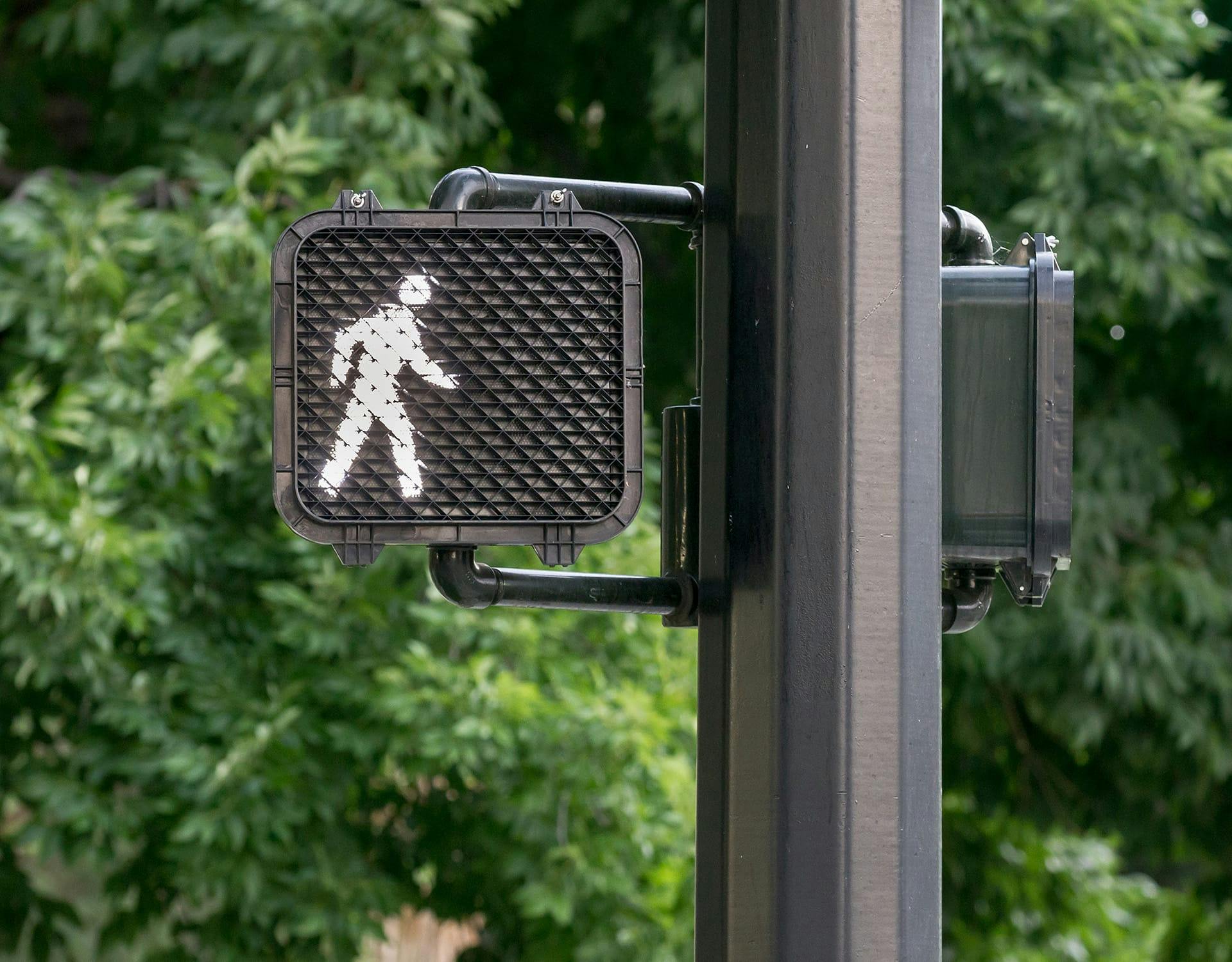 Pedestrian walking sign