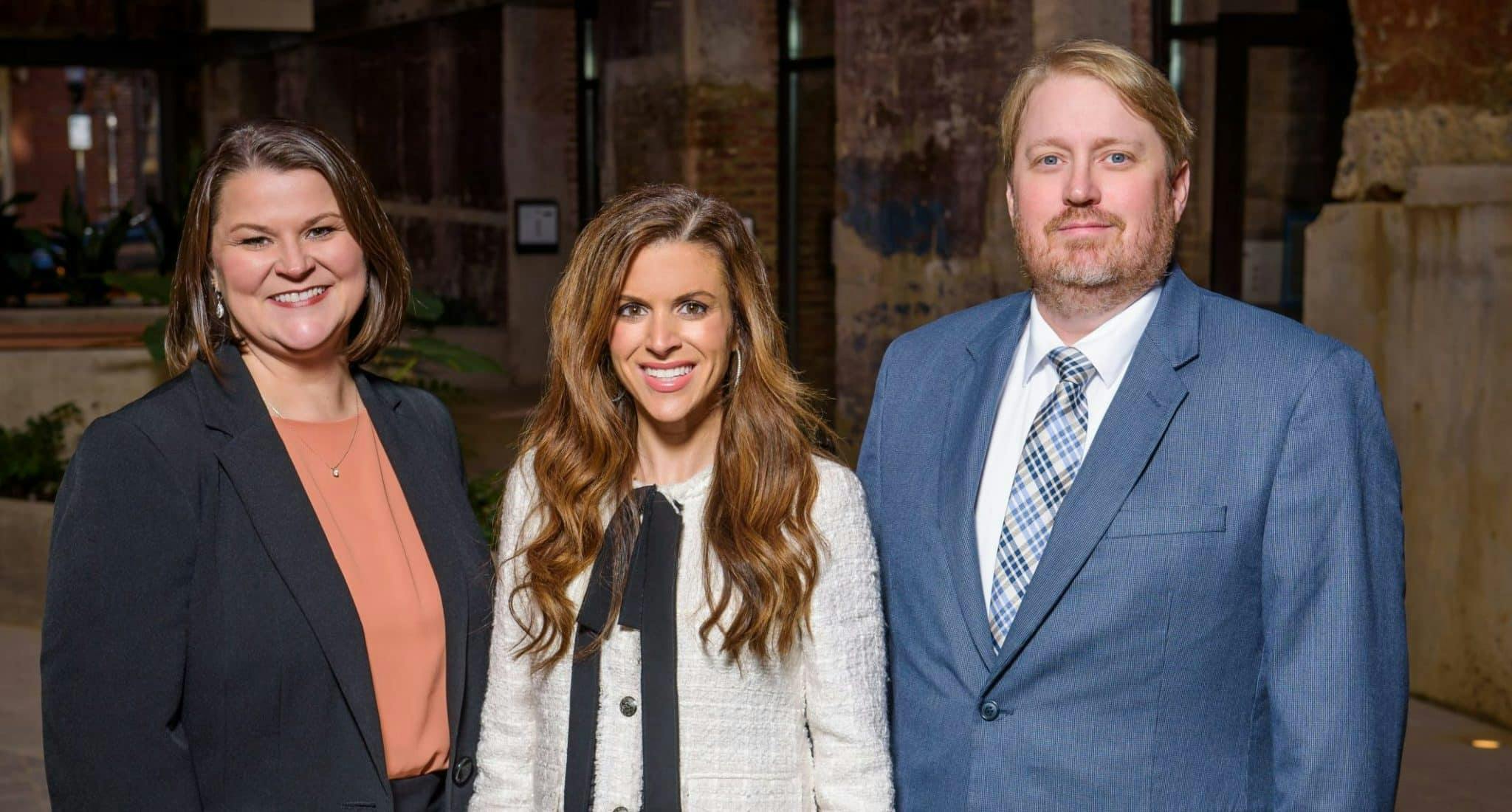 Brandy Robertson, Caroline Hollingsworth, and Mark Ekonen