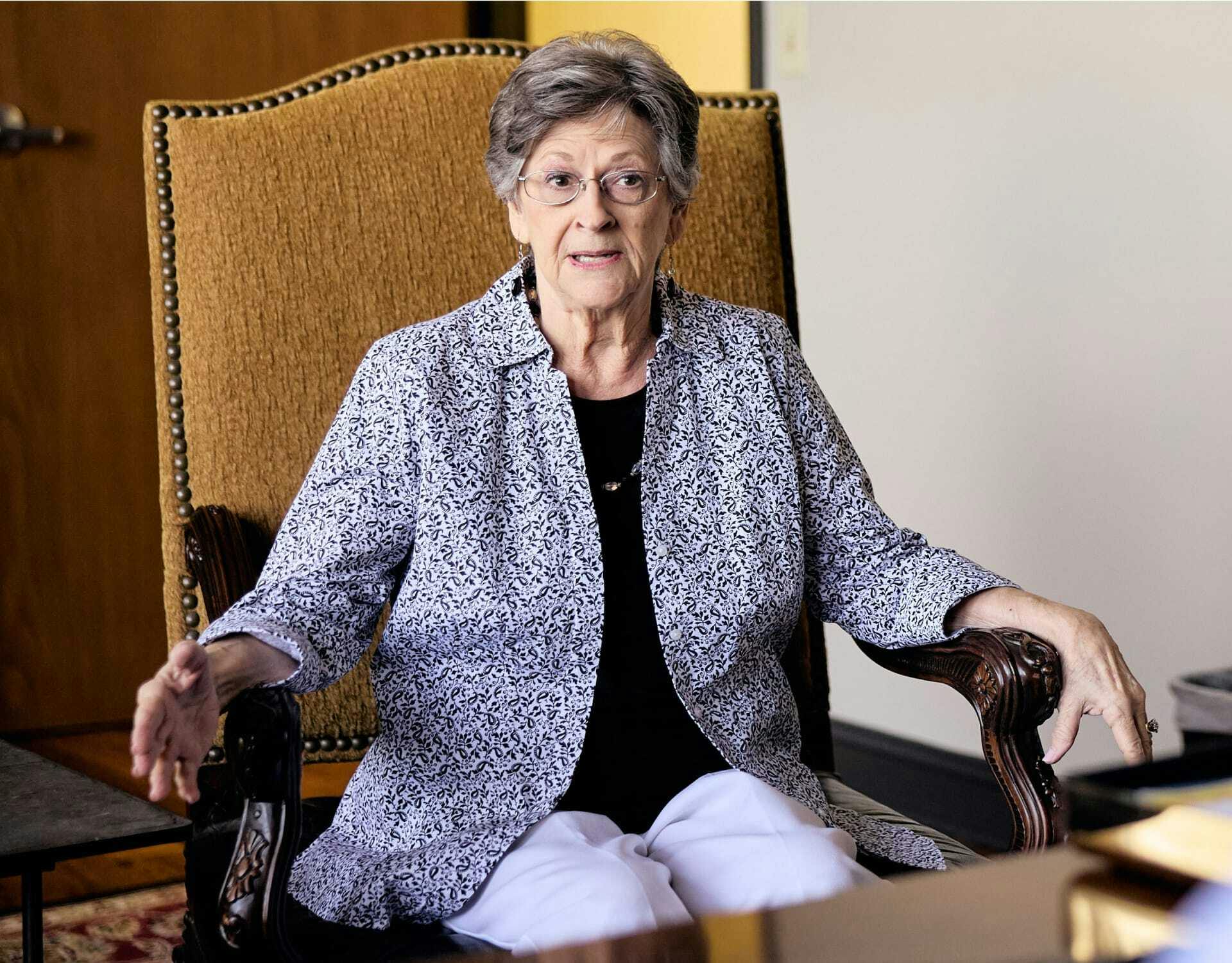older woman talking
