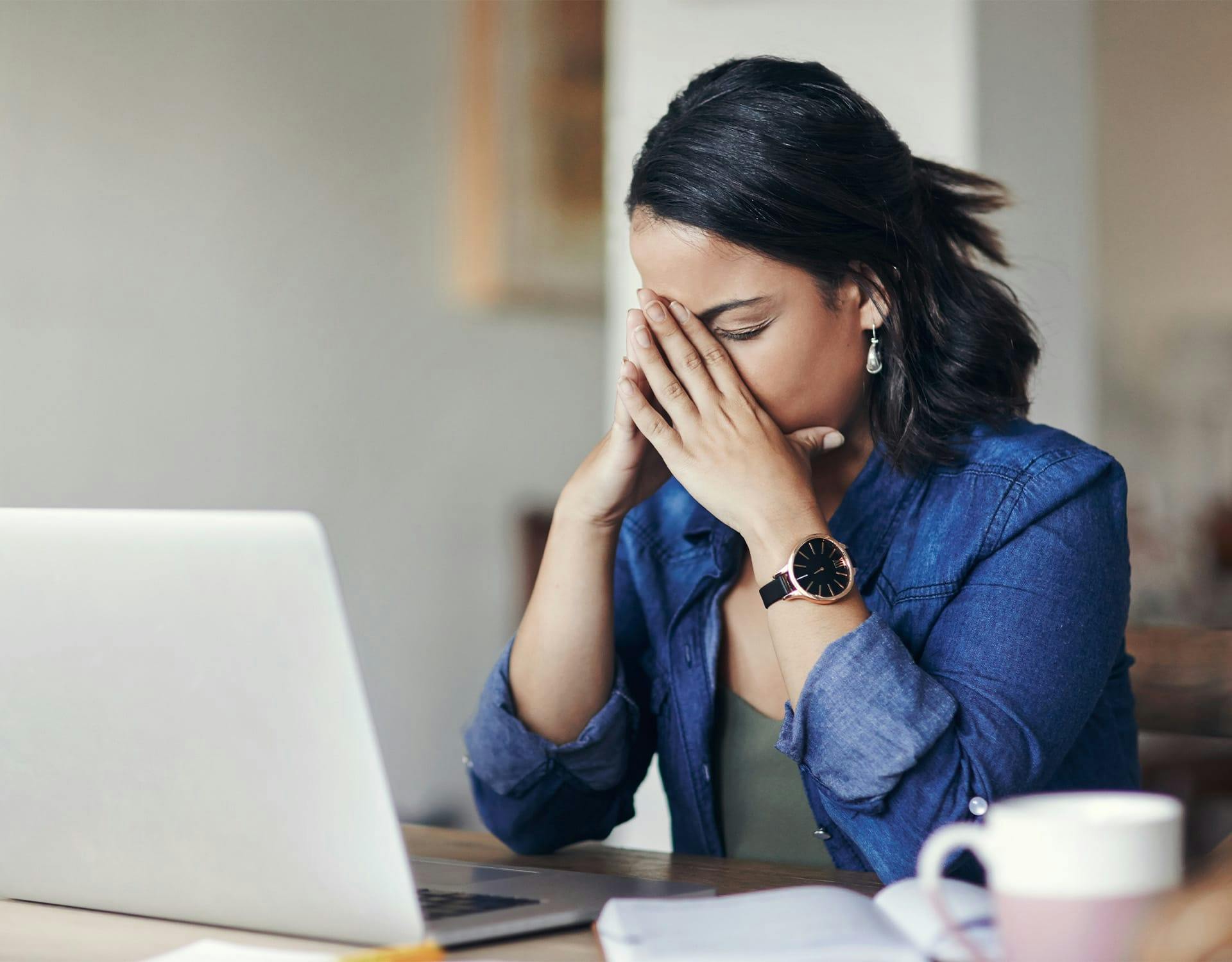 woman looking frustrated