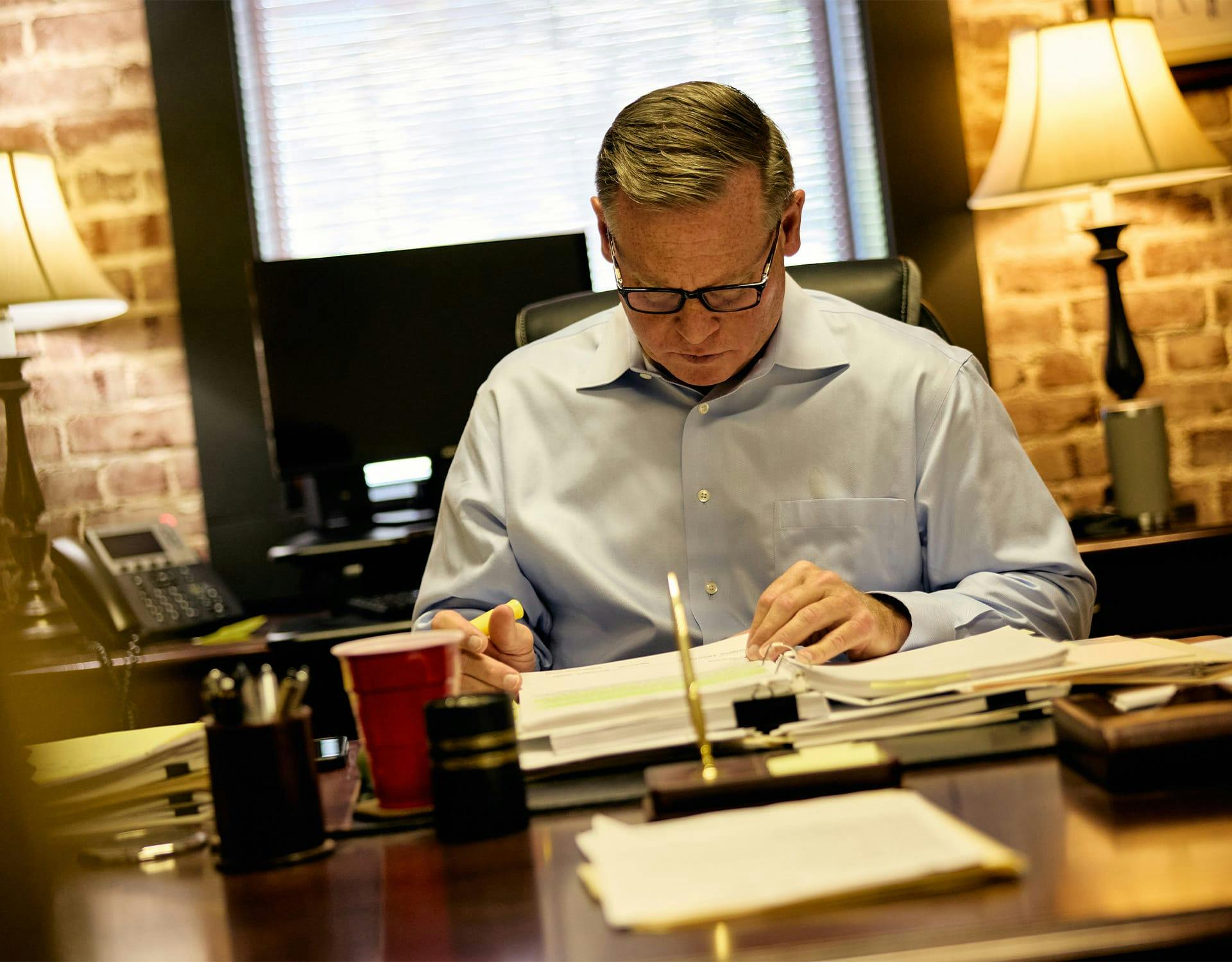 attorney working on paperwork