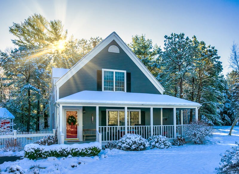 house covered in snow