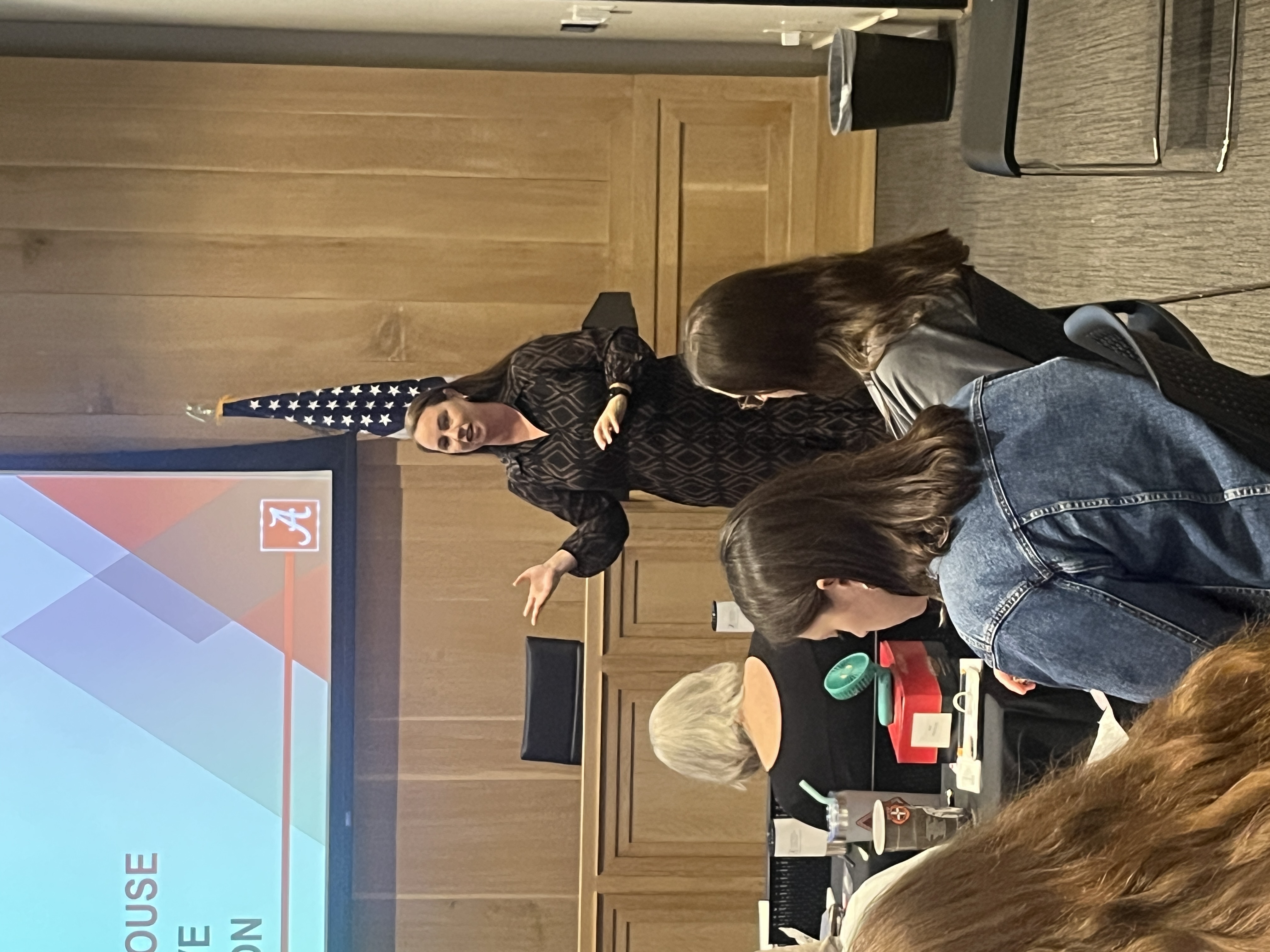 Jacqueline giving a speech