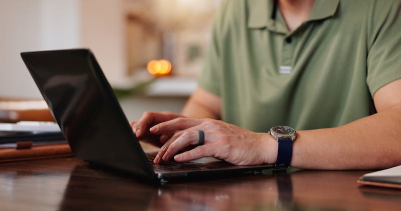 A man on a laptop
