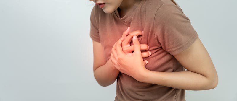 A person having chest pain