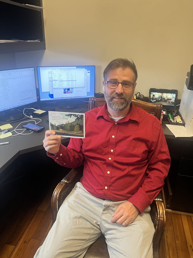 Brian Stack at his desk