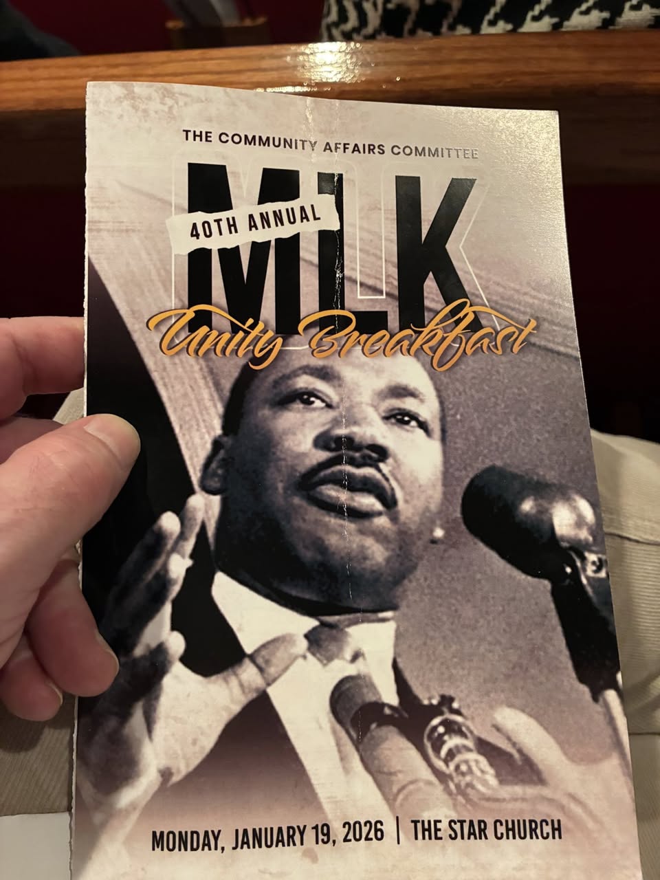 An MLK pamphlet for the annual Unity Breakfast
