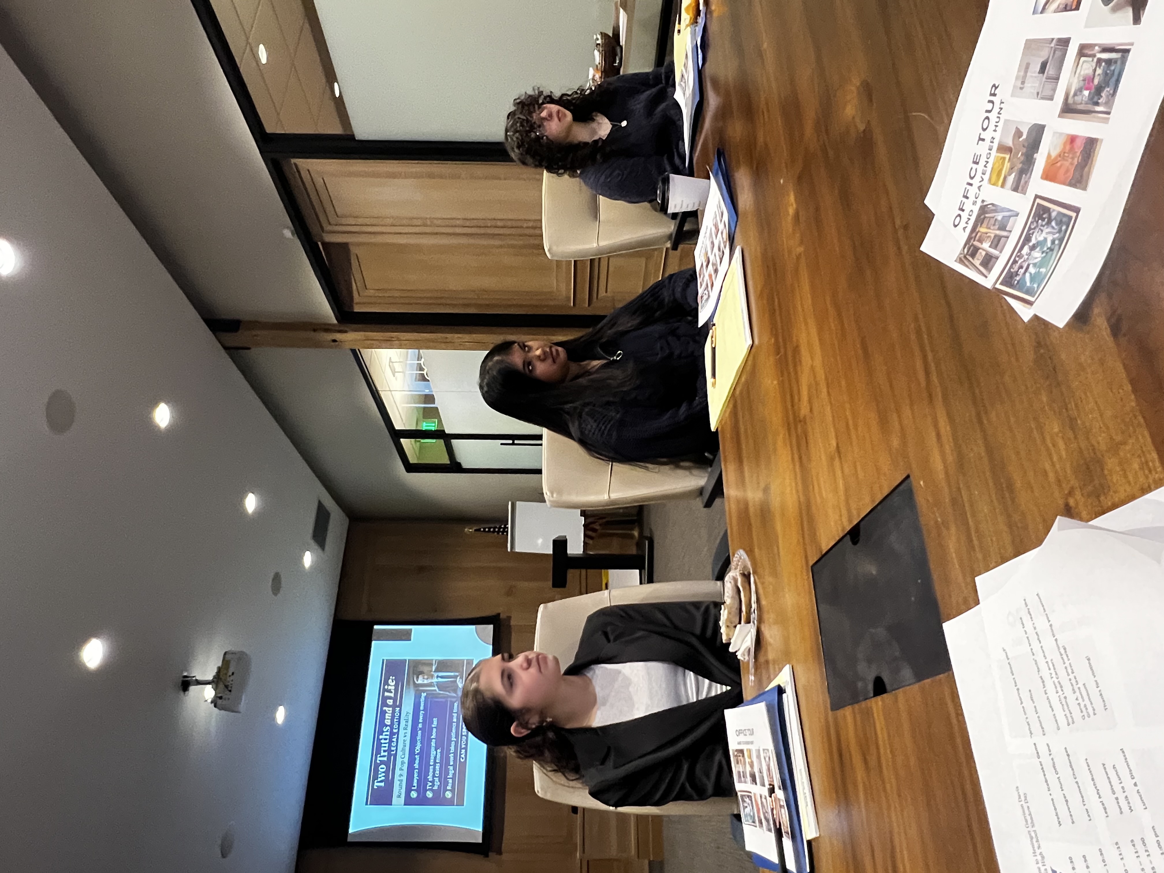 Students listening to a presentation