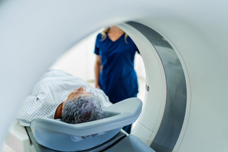 woman in MRI machine