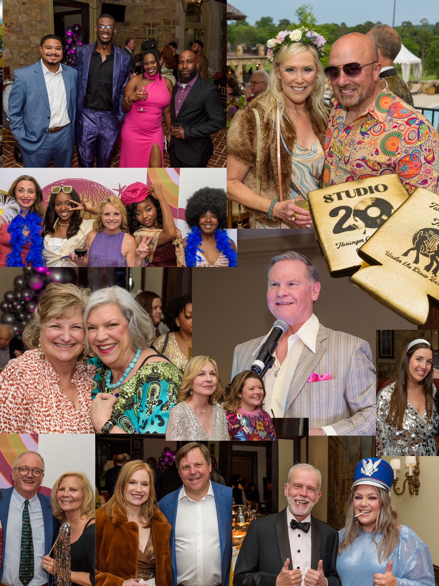 A collage of picture showing HGD staff at the party