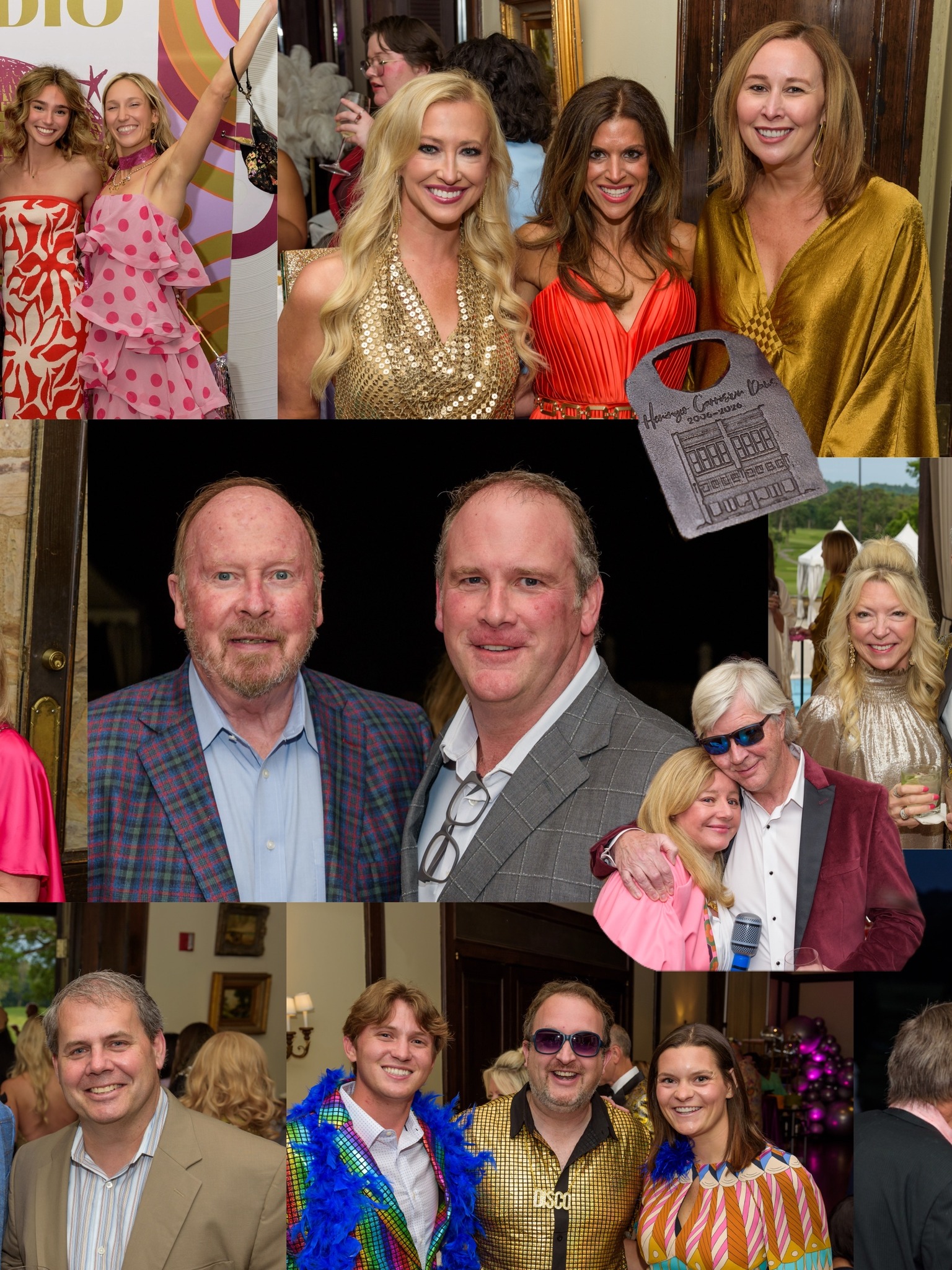 A collage of pictures showing HGD staff at the party
