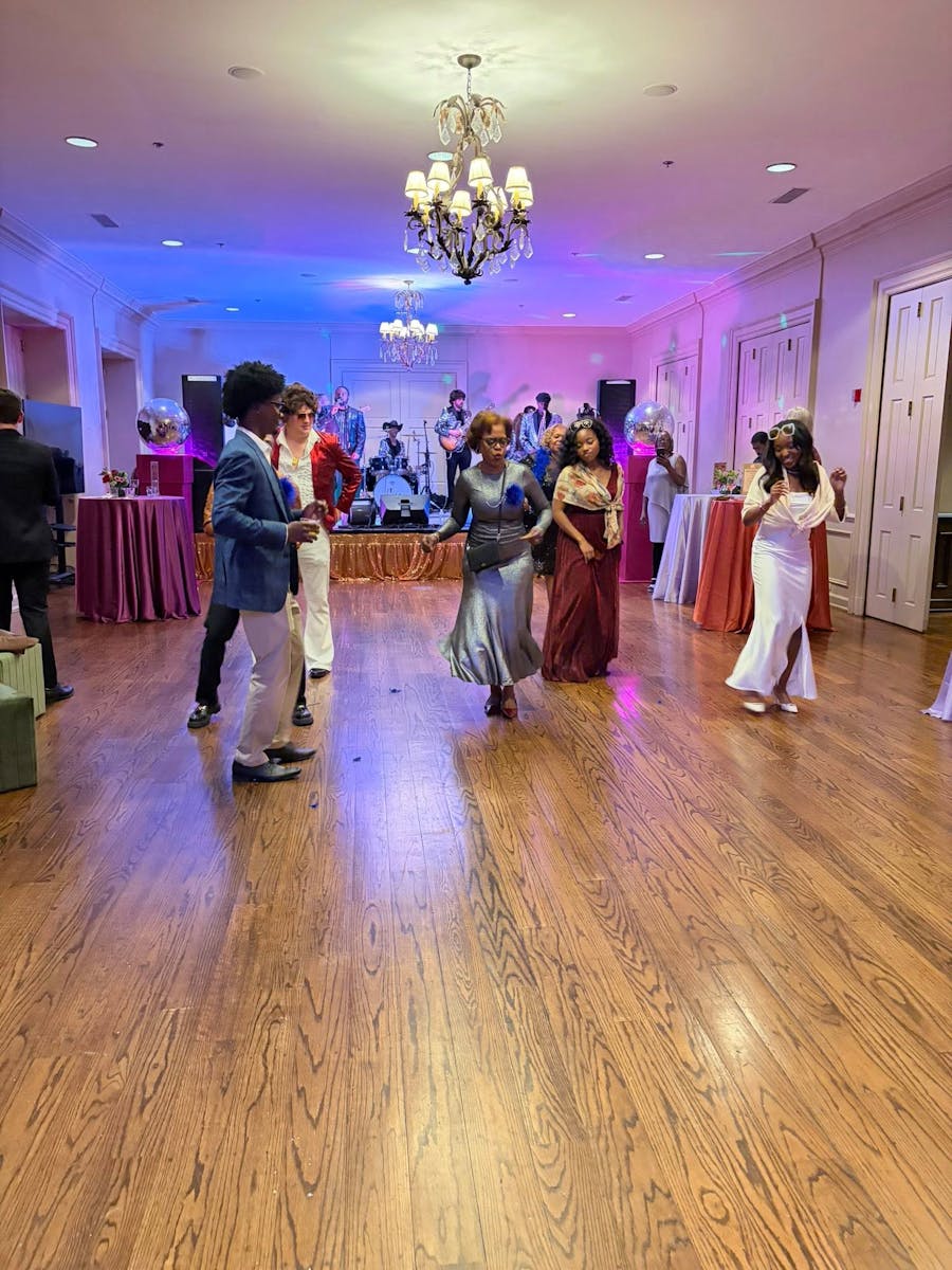 People dancing at event