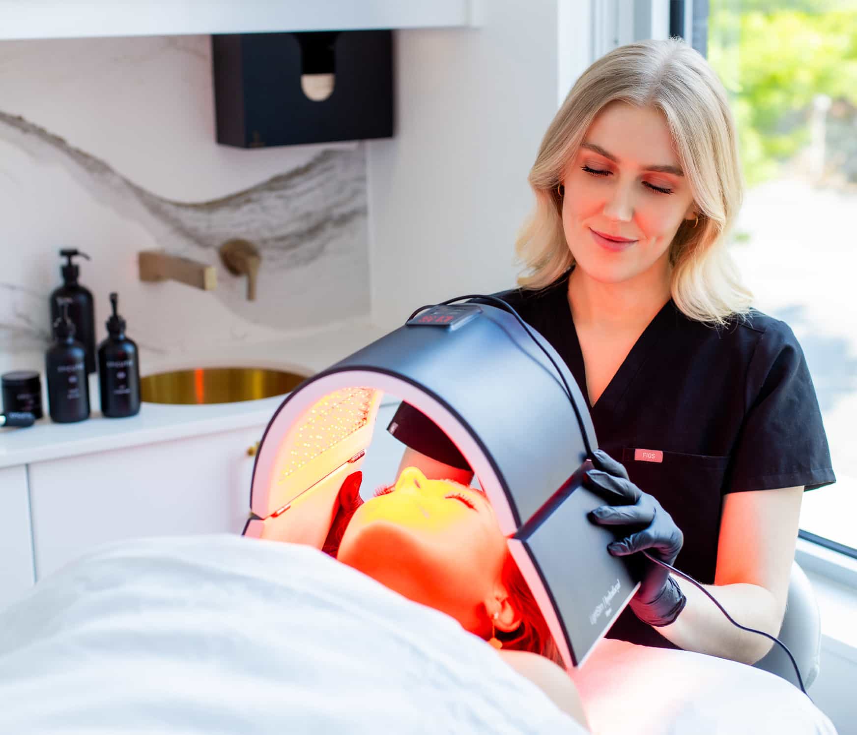 Doctor and patient during treatment