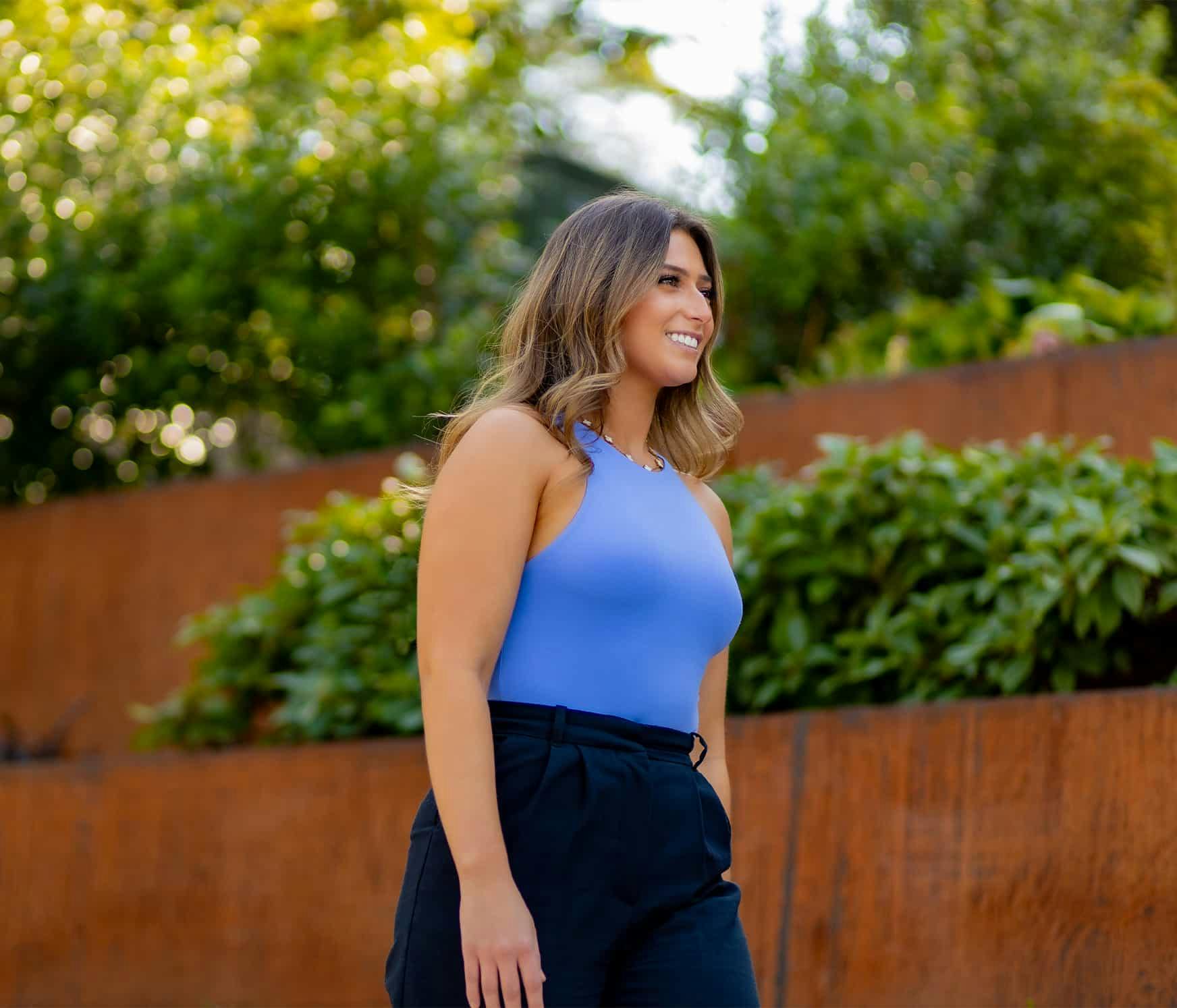 woman walking outside