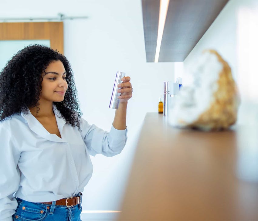 Woman looking at products