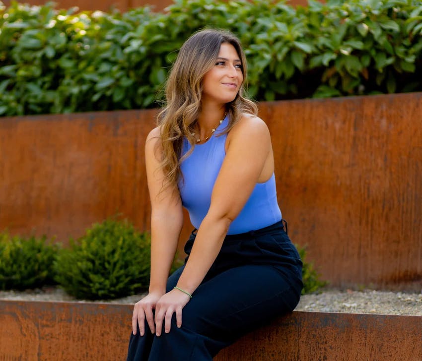 Woman sitting outside