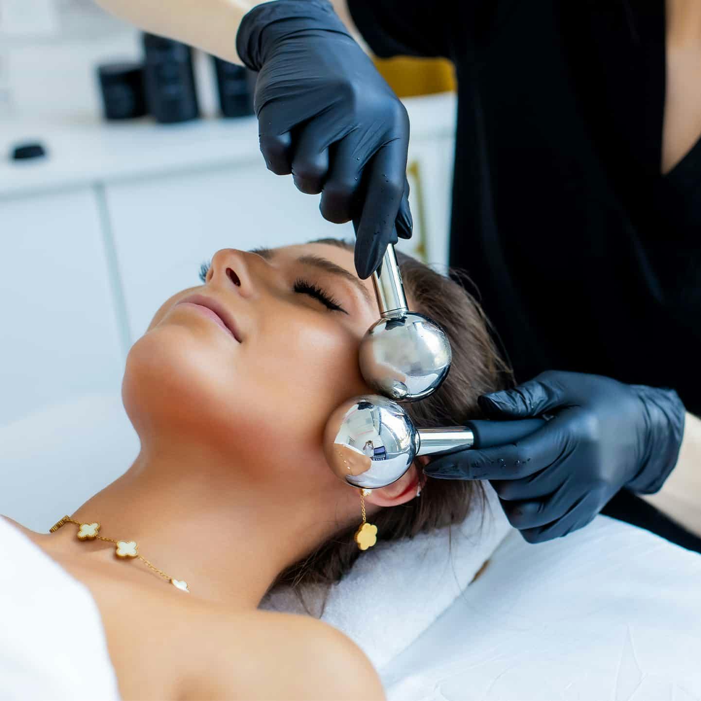 Woman during peel treatment