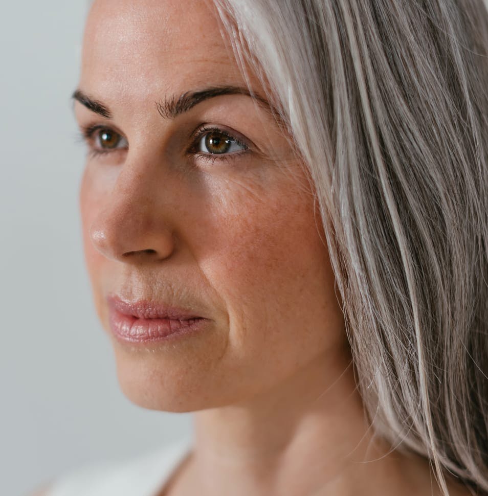 woman with grey hair