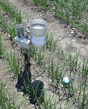 A soil probe to measure precipitation, soil moisture at 10 to 60 cm depth, as well as the soil temperature.