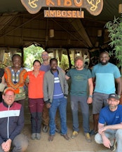 Left to right, first row: Maximilian Möller (OpenForests partner), Jan Göpel; second row: Chantal Hari, Margaret Owuor, Marie-Estelle Demory, Edouard Davin, Alex Kimiri, Marcel Wälti, Cornelius Okello. Kenya, October 2024.