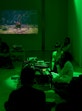 The presentation in the Sala Elvetica at Istituto Svizzero. An audience of around 80 people witnessed an immersive performance where music, visual installations, forest sounds, and powerful testimonies of people who live with and from the forest came together.