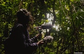 Antsa Arimalala recording the sounds of the rainforest, Madagascar