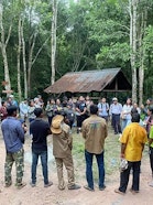 CSO participants listening to the forest management strategies of Kui members of the Community Protected Area Committee